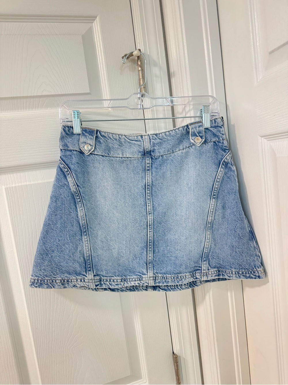 Free people We the free Runaway Denim Mid-Rise Miniskirt size28 medium blue wash - Picture 3 of 8